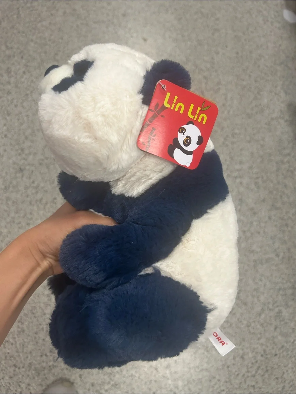 NWT ultra soft Plush Panda Stuffed Animal - Navy & White